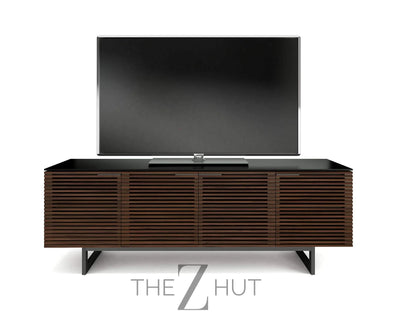 BDI Furniture Corridor 8179-79.25'' TV Stand for TVs up to 85" with Soundbar Shelf, Storage Drawer, Cable Management, Remote-Friendly Louver Doors, Chocolate Stained Walnut THE Z HUT
