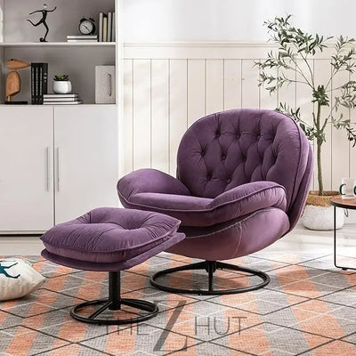 Baysitone Velvet Swivel Accent Chair with Ottoman Set, Modern Lounge Chair with Footrest, Comfy Armchair with 360 Degree Swiveling for Living Room, Bedroom, Reading Room, Home Office infinity Picks