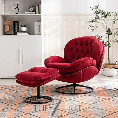 Baysitone Velvet Swivel Accent Chair with Ottoman Set, Modern Lounge Chair with Footrest, Comfy Armchair with 360 Degree Swiveling for Living Room, Bedroom, Reading Room, Home Office infinity Picks