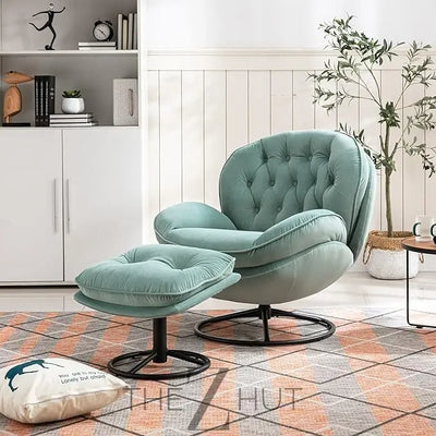 Baysitone Velvet Swivel Accent Chair with Ottoman Set, Modern Lounge Chair with Footrest, Comfy Armchair with 360 Degree Swiveling for Living Room, Bedroom, Reading Room, Home Office infinity Picks