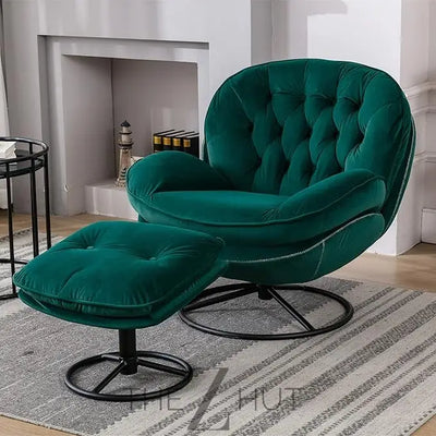 Baysitone Velvet Swivel Accent Chair with Ottoman Set, Modern Lounge Chair with Footrest, Comfy Armchair with 360 Degree Swiveling for Living Room, Bedroom, Reading Room, Home Office infinity Picks