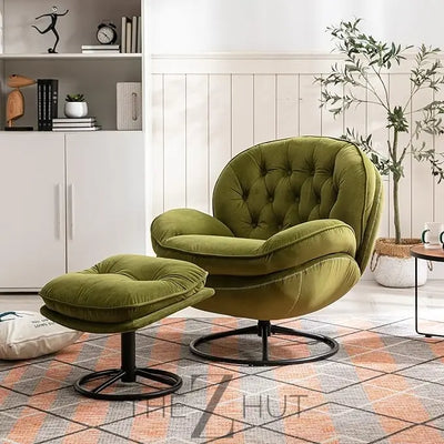 Baysitone Velvet Swivel Accent Chair with Ottoman Set, Modern Lounge Chair with Footrest, Comfy Armchair with 360 Degree Swiveling for Living Room, Bedroom, Reading Room, Home Office infinity Picks