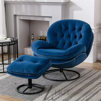 Baysitone Velvet Swivel Accent Chair with Ottoman Set, Modern Lounge Chair with Footrest, Comfy Armchair with 360 Degree Swiveling for Living Room, Bedroom, Reading Room, Home Office infinity Picks