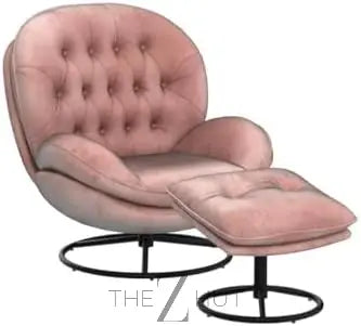 Baysitone Velvet Swivel Accent Chair with Ottoman Set, Modern Lounge Chair with Footrest, Comfy Armchair with 360 Degree Swiveling for Living Room, Bedroom, Reading Room, Home Office infinity Picks
