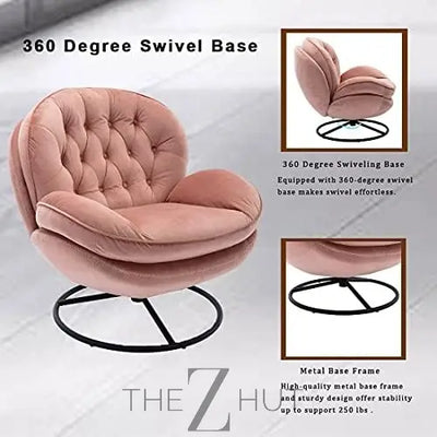 Baysitone Velvet Swivel Accent Chair with Ottoman Set, Modern Lounge Chair with Footrest, Comfy Armchair with 360 Degree Swiveling for Living Room, Bedroom, Reading Room, Home Office infinity Picks