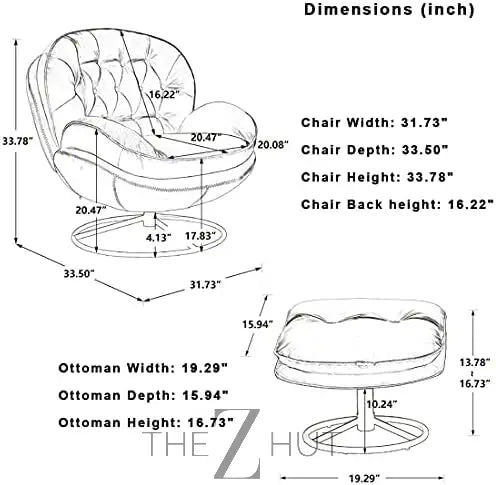 Baysitone Velvet Swivel Accent Chair with Ottoman Set, Modern Lounge Chair with Footrest, Comfy Armchair with 360 Degree Swiveling for Living Room, Bedroom, Reading Room, Home Office infinity Picks