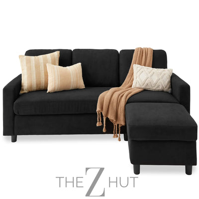 Best Choice Products Upholstered Sectional Sofa for Home, Apartment, Dorm, Bonus Room, Compact Spaces w/Chaise Lounge, 3-Seat, L-Shape Design, Reversible Ottoman Bench, 680lb Capacity - Gray THE Z HUT