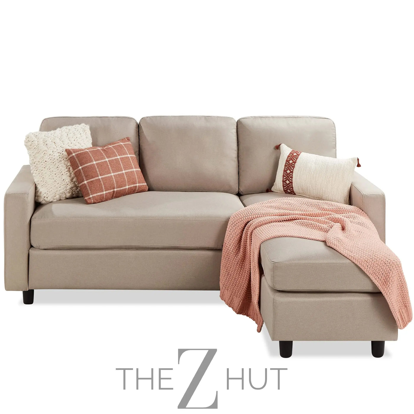 Best Choice Products Upholstered Sectional Sofa for Home, Apartment, Dorm, Bonus Room, Compact Spaces w/Chaise Lounge, 3-Seat, L-Shape Design, Reversible Ottoman Bench, 680lb Capacity - Gray THE Z HUT