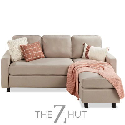 Best Choice Products Upholstered Sectional Sofa for Home, Apartment, Dorm, Bonus Room, Compact Spaces w/Chaise Lounge, 3-Seat, L-Shape Design, Reversible Ottoman Bench, 680lb Capacity - Gray THE Z HUT
