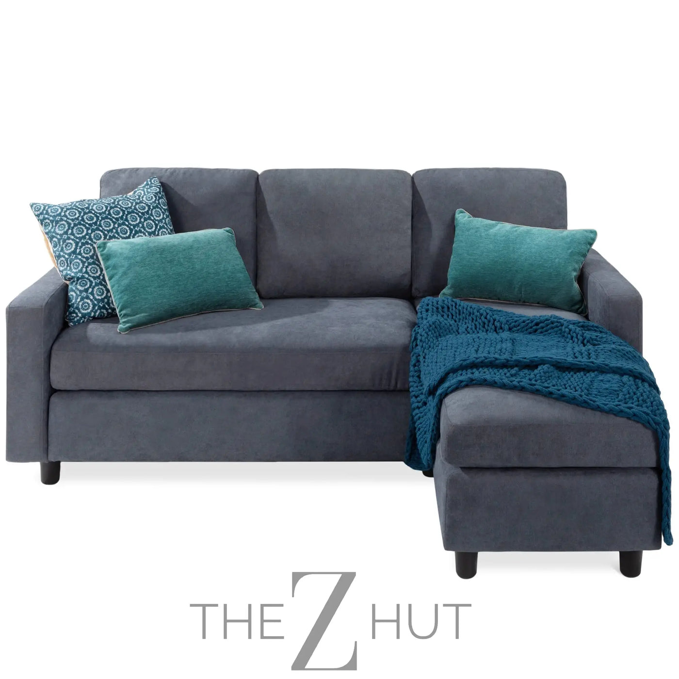 Best Choice Products Upholstered Sectional Sofa for Home, Apartment, Dorm, Bonus Room, Compact Spaces w/Chaise Lounge, 3-Seat, L-Shape Design, Reversible Ottoman Bench, 680lb Capacity - Gray THE Z HUT
