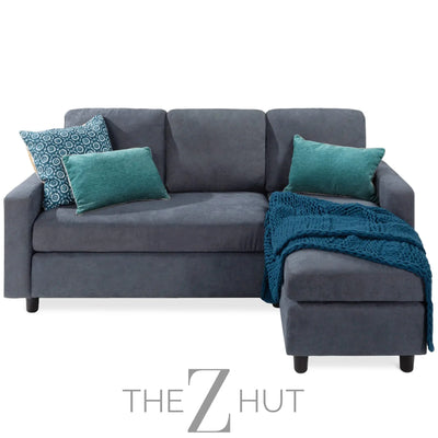Best Choice Products Upholstered Sectional Sofa for Home, Apartment, Dorm, Bonus Room, Compact Spaces w/Chaise Lounge, 3-Seat, L-Shape Design, Reversible Ottoman Bench, 680lb Capacity - Gray THE Z HUT