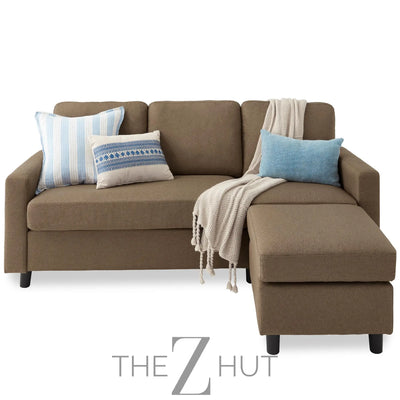 Best Choice Products Upholstered Sectional Sofa for Home, Apartment, Dorm, Bonus Room, Compact Spaces w/Chaise Lounge, 3-Seat, L-Shape Design, Reversible Ottoman Bench, 680lb Capacity - Gray THE Z HUT