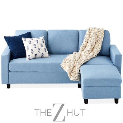 Best Choice Products Upholstered Sectional Sofa for Home, Apartment, Dorm, Bonus Room, Compact Spaces w/Chaise Lounge, 3-Seat, L-Shape Design, Reversible Ottoman Bench, 680lb Capacity - Gray THE Z HUT