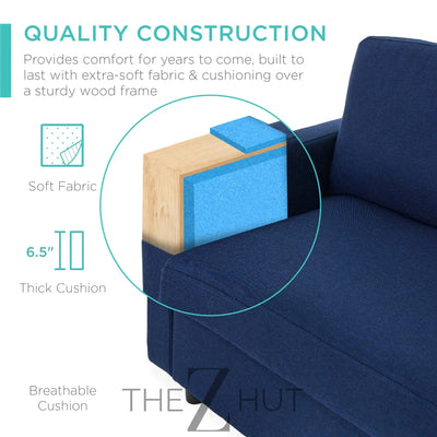 Best Choice Products Upholstered Sectional Sofa for Home, Apartment, Dorm, Bonus Room, Compact Spaces w/Chaise Lounge, 3-Seat, L-Shape Design, Reversible Ottoman Bench, 680lb Capacity - Gray THE Z HUT