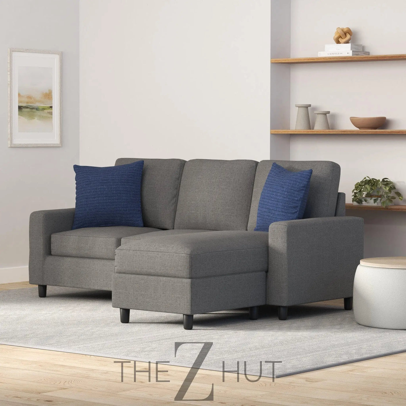 Best Choice Products Upholstered Sectional Sofa for Home, Apartment, Dorm, Bonus Room, Compact Spaces w/Chaise Lounge, 3-Seat, L-Shape Design, Reversible Ottoman Bench, 680lb Capacity - Gray THE Z HUT