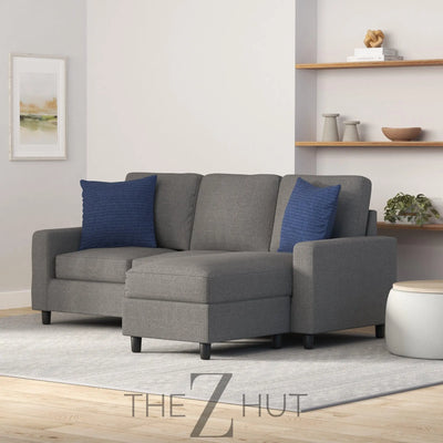 Best Choice Products Upholstered Sectional Sofa for Home, Apartment, Dorm, Bonus Room, Compact Spaces w/Chaise Lounge, 3-Seat, L-Shape Design, Reversible Ottoman Bench, 680lb Capacity - Gray THE Z HUT