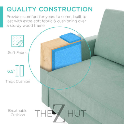 Best Choice Products Upholstered Sectional Sofa for Home, Apartment, Dorm, Bonus Room, Compact Spaces w/Chaise Lounge, 3-Seat, L-Shape Design, Reversible Ottoman Bench, 680lb Capacity - Gray THE Z HUT