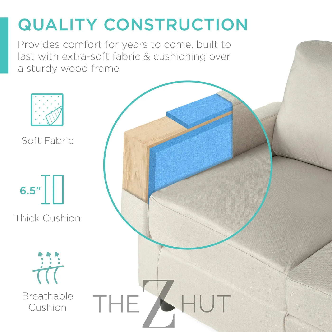 Best Choice Products Upholstered Sectional Sofa for Home, Apartment, Dorm, Bonus Room, Compact Spaces w/Chaise Lounge, 3-Seat, L-Shape Design, Reversible Ottoman Bench, 680lb Capacity - Gray THE Z HUT