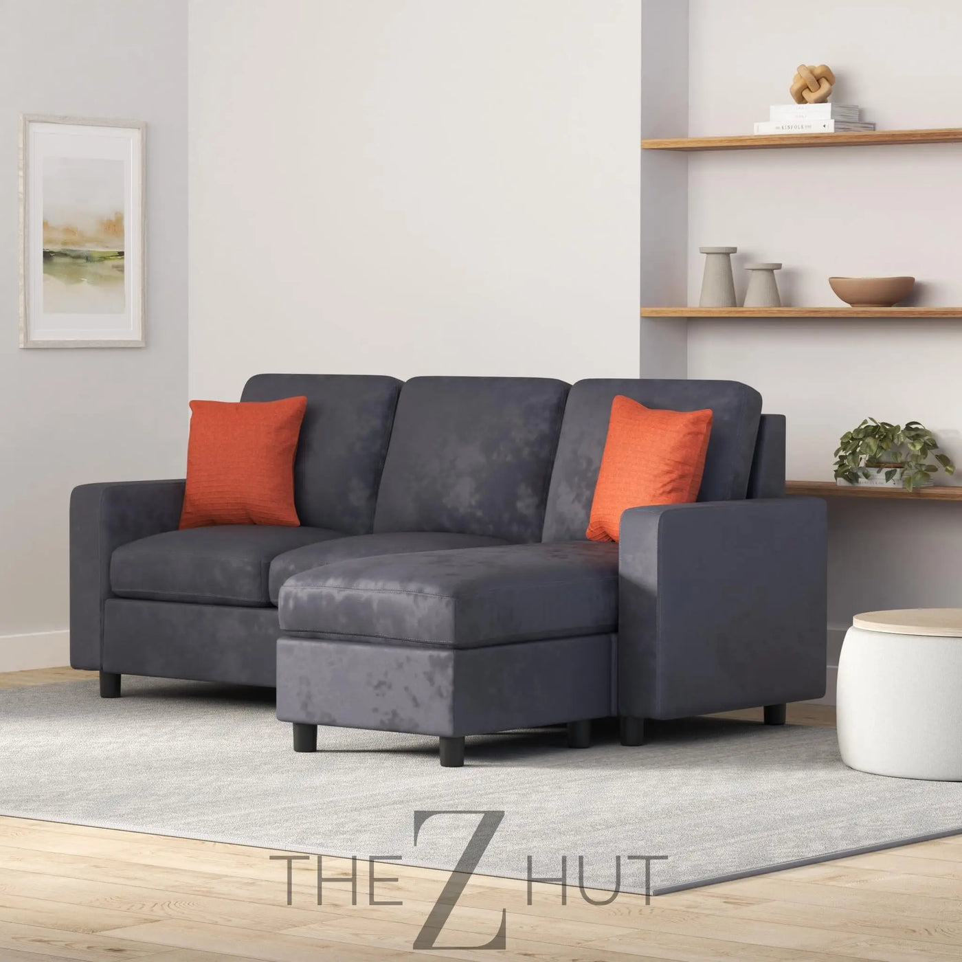 Best Choice Products Upholstered Sectional Sofa for Home, Apartment, Dorm, Bonus Room, Compact Spaces w/Chaise Lounge, 3-Seat, L-Shape Design, Reversible Ottoman Bench, 680lb Capacity - Gray THE Z HUT