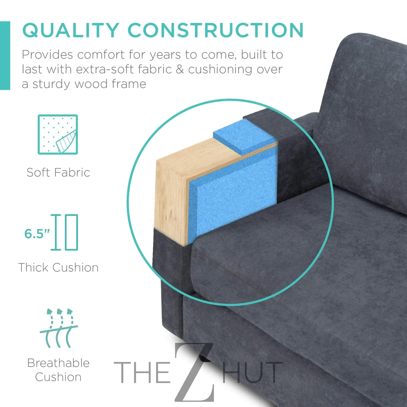 Best Choice Products Upholstered Sectional Sofa for Home, Apartment, Dorm, Bonus Room, Compact Spaces w/Chaise Lounge, 3-Seat, L-Shape Design, Reversible Ottoman Bench, 680lb Capacity - Gray THE Z HUT