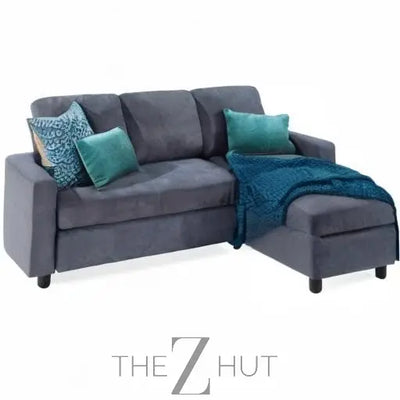 Best Choice Products Upholstered Sectional Sofa for Home, Apartment, Dorm, Bonus Room, Compact Spaces w/Chaise Lounge, 3-Seat, L-Shape Design, Reversible Ottoman Bench, 680lb Capacity - Gray THE Z HUT