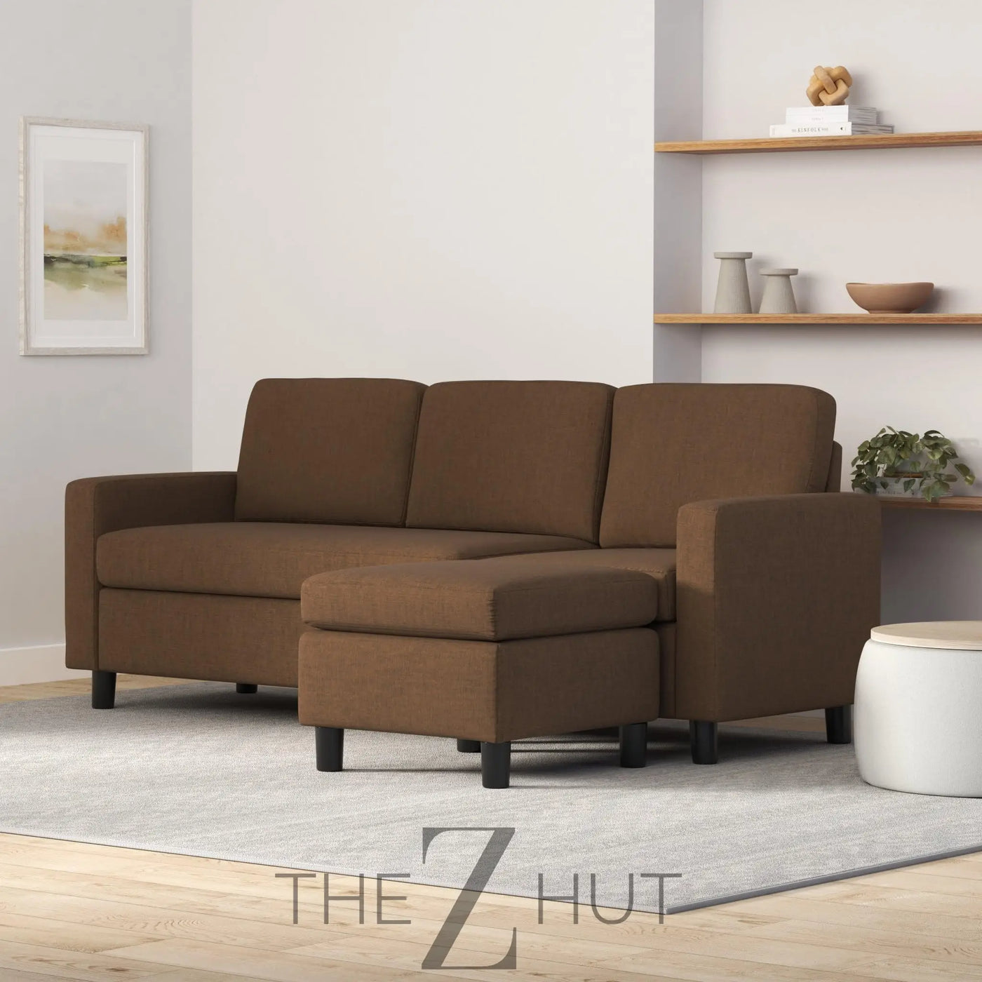 Best Choice Products Upholstered Sectional Sofa for Home, Apartment, Dorm, Bonus Room, Compact Spaces w/Chaise Lounge, 3-Seat, L-Shape Design, Reversible Ottoman Bench, 680lb Capacity - Gray THE Z HUT