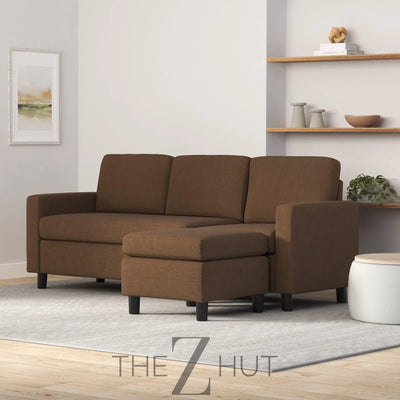Best Choice Products Upholstered Sectional Sofa for Home, Apartment, Dorm, Bonus Room, Compact Spaces w/Chaise Lounge, 3-Seat, L-Shape Design, Reversible Ottoman Bench, 680lb Capacity - Gray THE Z HUT