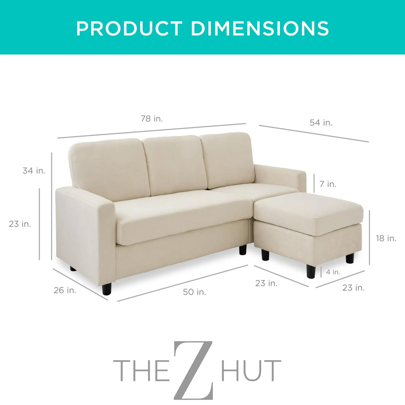 Best Choice Products Upholstered Sectional Sofa for Home, Apartment, Dorm, Bonus Room, Compact Spaces w/Chaise Lounge, 3-Seat, L-Shape Design, Reversible Ottoman Bench, 680lb Capacity - Gray THE Z HUT