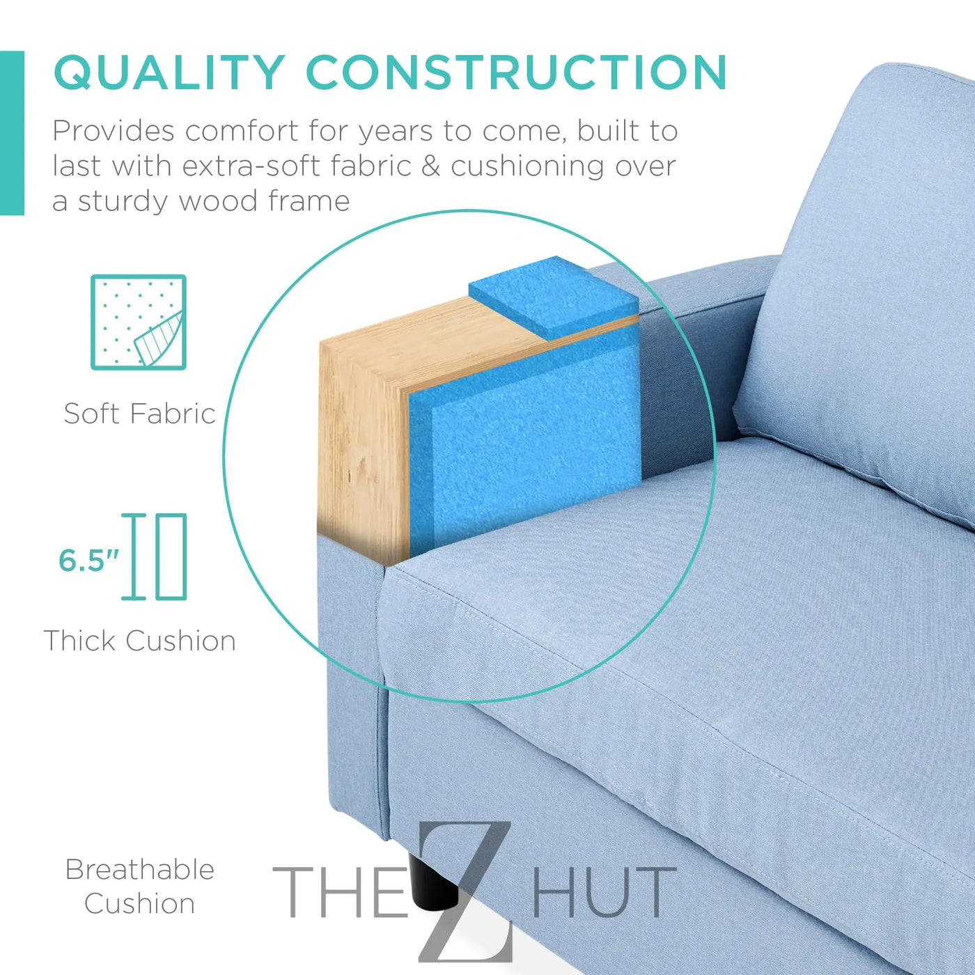 Best Choice Products Upholstered Sectional Sofa for Home, Apartment, Dorm, Bonus Room, Compact Spaces w/Chaise Lounge, 3-Seat, L-Shape Design, Reversible Ottoman Bench, 680lb Capacity - Gray THE Z HUT