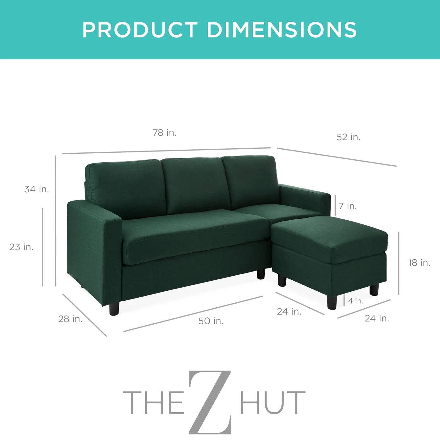 Best Choice Products Upholstered Sectional Sofa for Home, Apartment, Dorm, Bonus Room, Compact Spaces w/Chaise Lounge, 3-Seat, L-Shape Design, Reversible Ottoman Bench, 680lb Capacity - Gray THE Z HUT