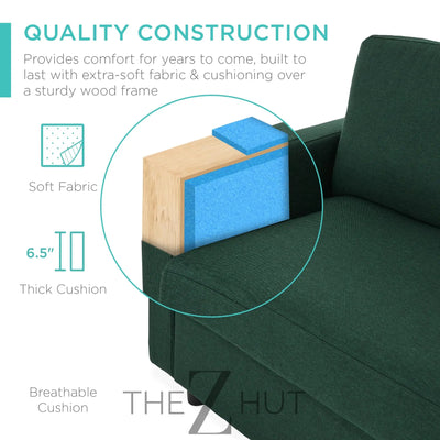 Best Choice Products Upholstered Sectional Sofa for Home, Apartment, Dorm, Bonus Room, Compact Spaces w/Chaise Lounge, 3-Seat, L-Shape Design, Reversible Ottoman Bench, 680lb Capacity - Gray THE Z HUT
