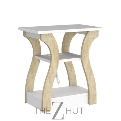 Black End Table Set of 2 with Charging Station, Side Table with USB Ports and Outlets, Black Nightstand, 3 Tier End Table with Storage Shelf for Living Room, Bedroom THE Z HUT
