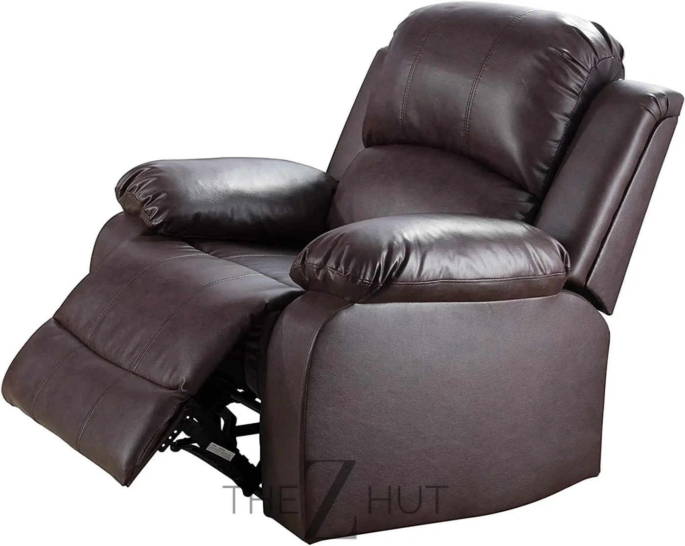 Bonded Leather 3-Piece Sofa Set, Blue, Manual Recline, Loveseat, Storage, Coffee Table, Artificial Leather, Living Room THE Z HUT