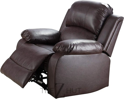 Bonded Leather 3-Piece Sofa Set, Blue, Manual Recline, Loveseat, Storage, Coffee Table, Artificial Leather, Living Room THE Z HUT