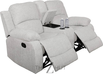 Bonded Leather 3-Piece Sofa Set, Blue, Manual Recline, Loveseat, Storage, Coffee Table, Artificial Leather, Living Room THE Z HUT