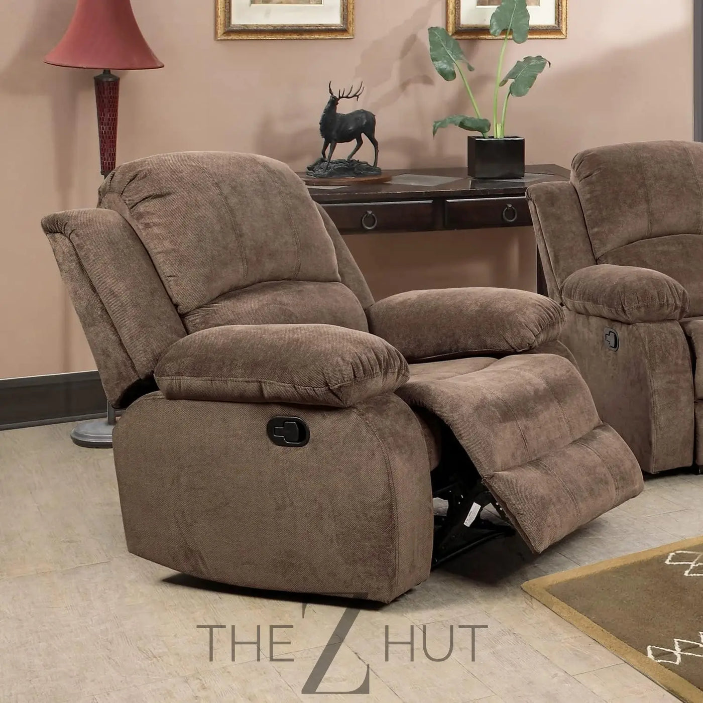 Bonded Leather 3-Piece Sofa Set, Blue, Manual Recline, Loveseat, Storage, Coffee Table, Artificial Leather, Living Room THE Z HUT