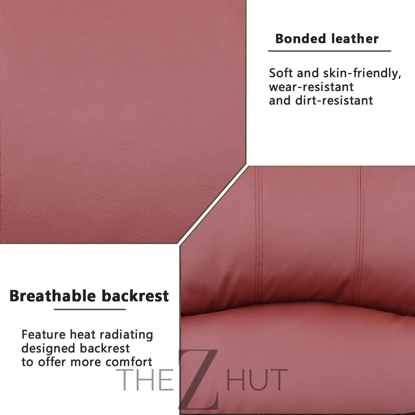 Bonded Leather 3-Piece Sofa Set, Blue, Manual Recline, Loveseat, Storage, Coffee Table, Artificial Leather, Living Room THE Z HUT