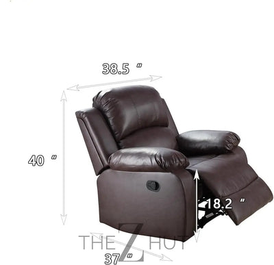 Bonded Leather 3-Piece Sofa Set, Blue, Manual Recline, Loveseat, Storage, Coffee Table, Artificial Leather, Living Room THE Z HUT