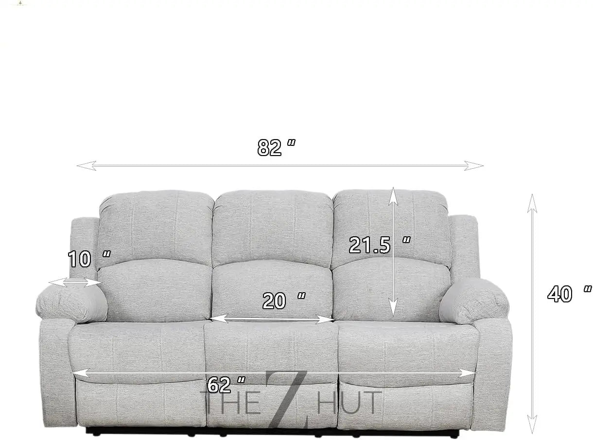 Bonded Leather 3-Piece Sofa Set, Blue, Manual Recline, Loveseat, Storage, Coffee Table, Artificial Leather, Living Room THE Z HUT