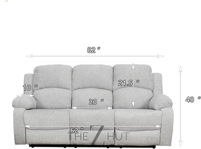 Bonded Leather 3-Piece Sofa Set, Blue, Manual Recline, Loveseat, Storage, Coffee Table, Artificial Leather, Living Room THE Z HUT