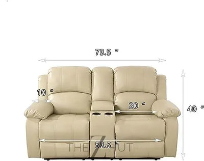 Bonded Leather 3-Piece Sofa Set, Blue, Manual Recline, Loveseat, Storage, Coffee Table, Artificial Leather, Living Room THE Z HUT