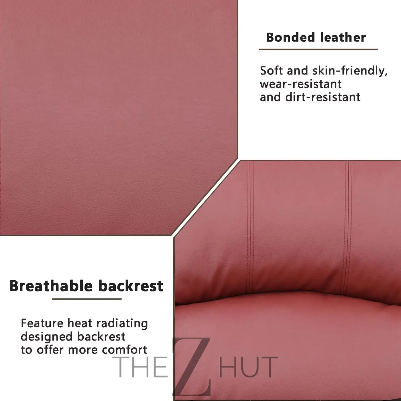 Bonded Leather 3-Piece Sofa Set, Blue, Manual Recline, Loveseat, Storage, Coffee Table, Artificial Leather, Living Room THE Z HUT