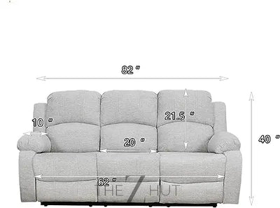 Bonded Leather 3-Piece Sofa Set, Blue, Manual Recline, Loveseat, Storage, Coffee Table, Artificial Leather, Living Room THE Z HUT