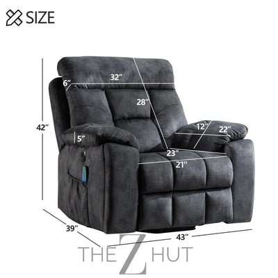 CANMOV Large Power Lift Recliner Chair with Massage and Heat for Elderly Big and Tall People, Overstuffed Wide Recliners with 2 Cup Holders, Side Pocket and USB Port, Camel THE Z HUT