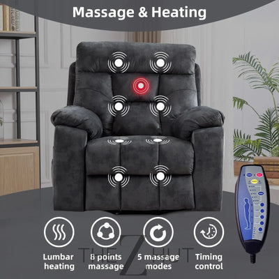 CANMOV Large Power Lift Recliner Chair with Massage and Heat for Elderly Big and Tall People, Overstuffed Wide Recliners with 2 Cup Holders, Side Pocket and USB Port, Camel THE Z HUT