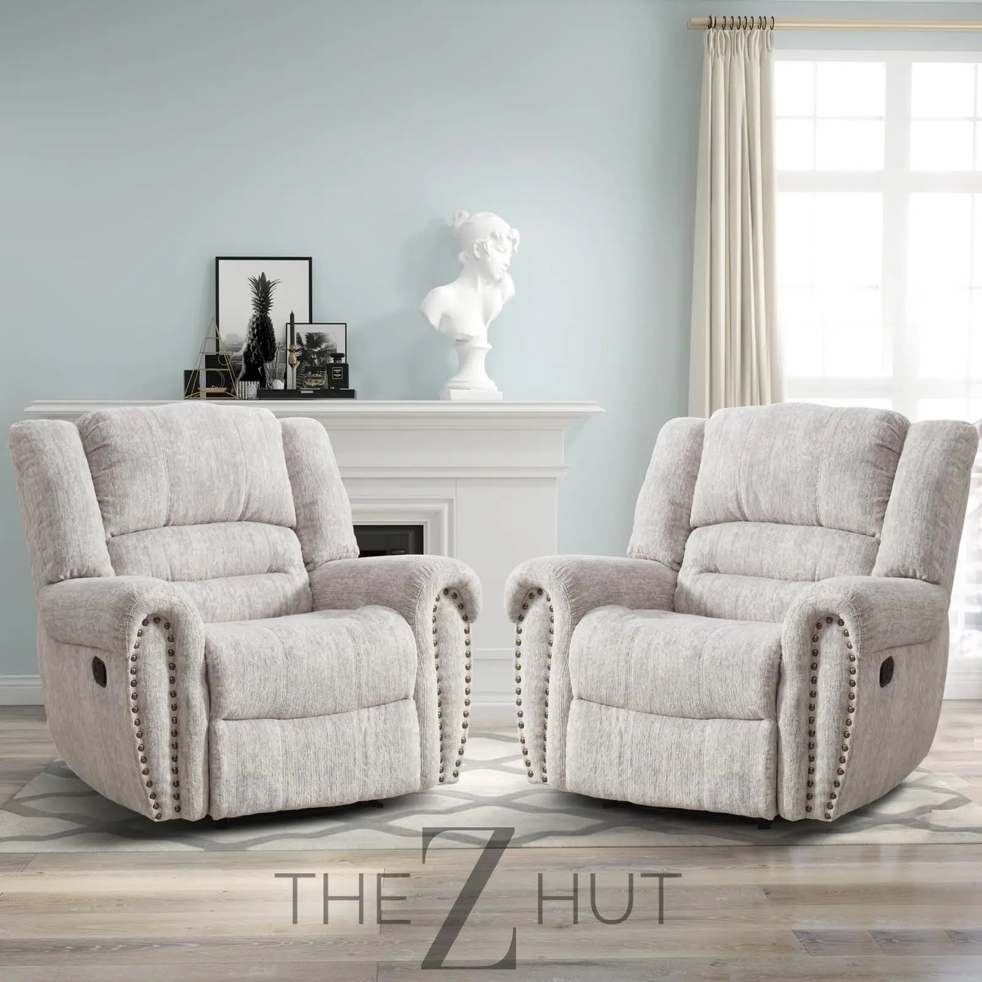 CANMOV Leather Recliner Chair, Classic and Traditional Manual Recliner Chair with Comfortable Arms and Back Single Sofa for Living Room, Nut Brown THE Z HUT