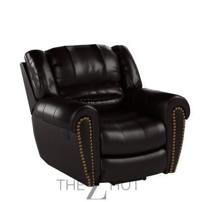 CANMOV Leather Recliner Chair, Classic and Traditional Manual Recliner Chair with Comfortable Arms and Back Single Sofa for Living Room, Nut Brown THE Z HUT