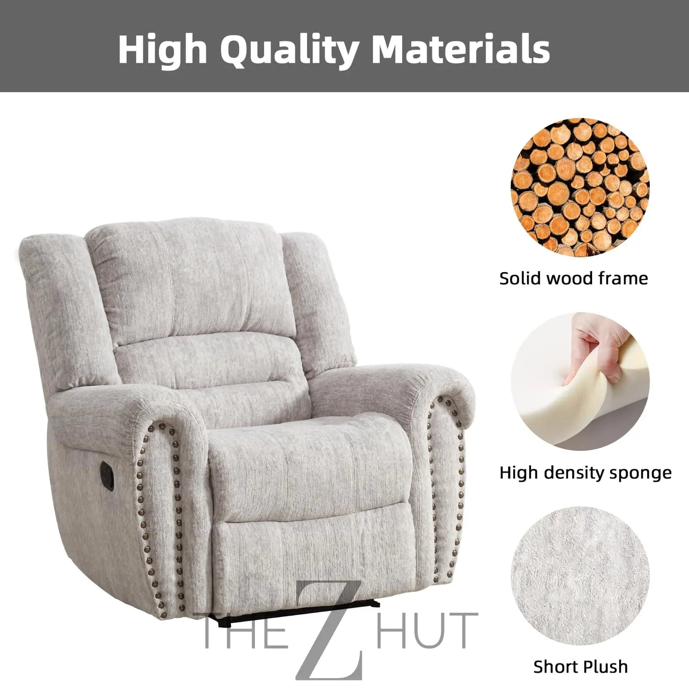 CANMOV Leather Recliner Chair, Classic and Traditional Manual Recliner Chair with Comfortable Arms and Back Single Sofa for Living Room, Nut Brown THE Z HUT
