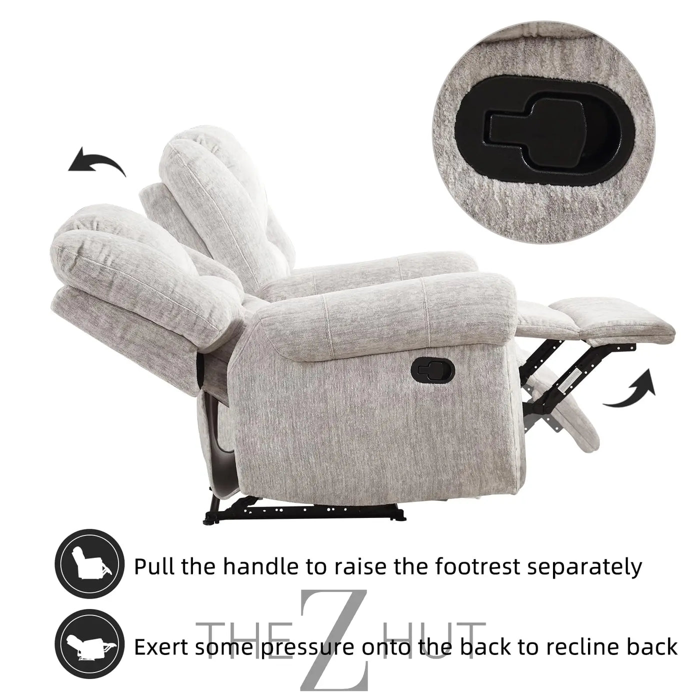 CANMOV Leather Recliner Chair, Classic and Traditional Manual Recliner Chair with Comfortable Arms and Back Single Sofa for Living Room, Nut Brown THE Z HUT