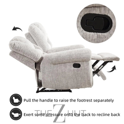 CANMOV Leather Recliner Chair, Classic and Traditional Manual Recliner Chair with Comfortable Arms and Back Single Sofa for Living Room, Nut Brown THE Z HUT